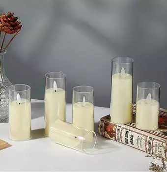 светодиодный качающийся имитация стеклянный электронный свет свечи Рождество свадьба день рождения романтическая атмосфера украшение свечи