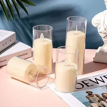 светодиодный качающийся имитация стеклянный электронный свет свечи Рождество свадьба день рождения романтическая атмосфера украшение свечи