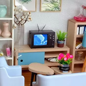 Светодиодный камин, миниатюрная сцена, масштаб 1/12, декор, мебель P4P3 wood-1pcs