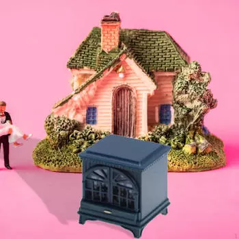 Светодиодный камин на 1 персону:12 масштабных кукольных домиков Dark Blue