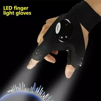 Светодиодный кнопочный фонарик на батарейках Освещение для ремонта рыболовных перчаток Освещение для пальцев Зимний уличный ночной рыболовный фонарь Перчаточный фонарь