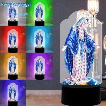 Светодиодный комплект лампы для алмазной живописи, прикроватная лампа на батарейках, 5D алмазная живопись, художественный комплект для рукоделия, украшение для рабочего стола чёрный