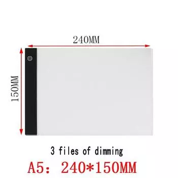 Светодиодный коврик для алмазной живописи, световая доска с питанием от USB, цифровой световой короб для планшета для рисования, доска для рисования A5, планшет для рисования A4