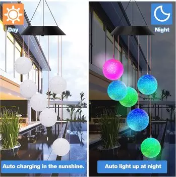 Светодиодный красочный солнечный ветряной колокольчик с кристаллами, колибри, бабочка, водонепроницаемый уличный ветряной колокольчик, солнечный светильник для сада на открытом воздухе