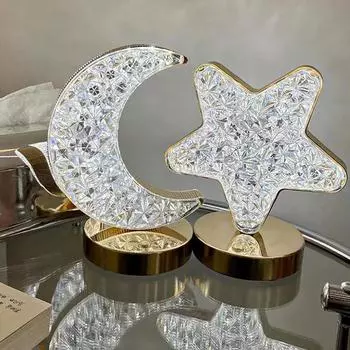 Светодиодный кристаллический ночник 3-цветный плавный димминг спальня атмосфера настольная лампа USB перезаряжаемый фонарь для дня рождения декоративный фонарь