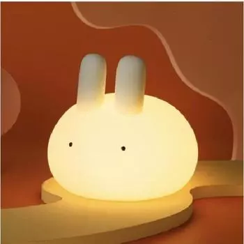 Светодиодный кролик, силиконовый детский светильник для малышей и малышей, мягкий ночник