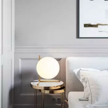 Светодиодный круглый стеклянный шар, настольная лампа для ухода за глазами, украшение дома, европейское регулирование A золотистый