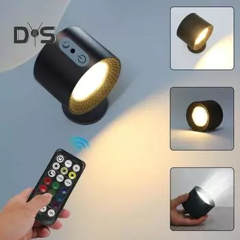 Светодиодный магнитный настенный светильник с регулируемой цветовой температурой, датчиком движения, настенный светильник с дистанционным управлением 1pc