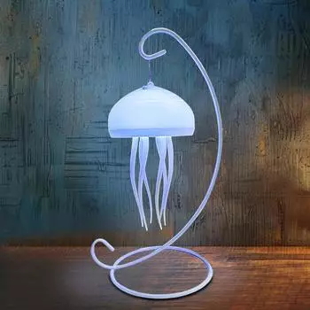 Светодиодный милый ночник в виде медузы с мягким свечением и без мерцания, перезаряжаемый в виде медузы белый