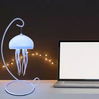 Светодиодный милый ночник в виде медузы с мягким свечением и без мерцания, перезаряжаемый в виде медузы белый
