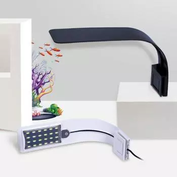 Светодиодный мини-светильник для аквариума, супертонкий синий, белый свет, зажим для освещения, лампа для аквариумных аквариумов X3 light [white light]