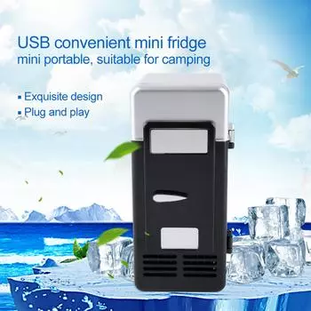 Светодиодный мини-USB-холодильник USB-холодильник Напитки Банки для напитков Холодильник и обогреватель Красный чёрный