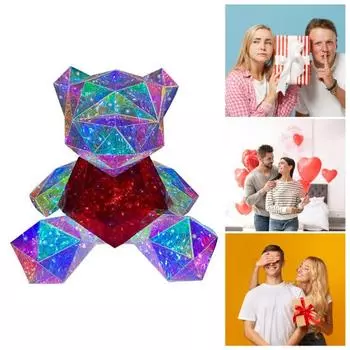 Светодиодный музыкальный плюшевый медведь, украшение, красочная светящаяся поющая игрушка, медведь, дисплей, форма для детей, несколько украшений для девочек 20cm