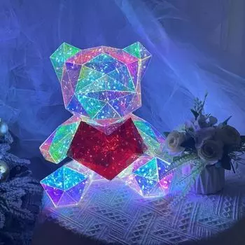 Светодиодный музыкальный плюшевый медведь, украшение, красочная светящаяся поющая игрушка, медведь, дисплей, форма для детей, несколько украшений для девочек 20cm