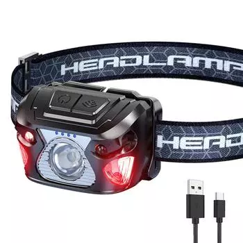 Светодиодный налобный фонарь 1200 мАч, яркий налобный фонарь с боковым светом, мощный светодиодный рабочий фонарь для рыбалки на открытом воздухе, кемпинга, пешего туризма