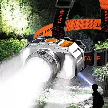 Светодиодный налобный фонарь 1200 мАч, супер яркий рыболовный шахтерский фонарь, мощный налобный фонарь для рыбалки, охоты, кемпинга