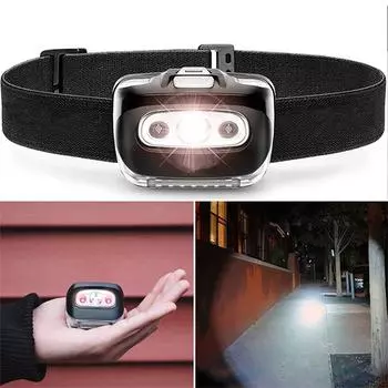 Светодиодный налобный фонарь для бега на открытом воздухе, кемпинга, рыбалки, походов One Size