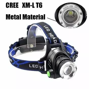 Светодиодный налобный фонарь для рыбалки 8000 люмен T6 R5 4 режима масштабируемая лампа водонепроницаемый налобный фонарь NO Battery чёрный