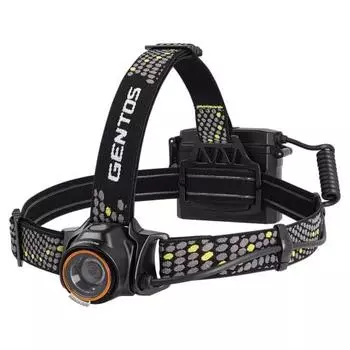 Светодиодный налобный фонарь GENTOS с зарядкой от USB (Специальные аккумуляторные батареи/батарейки типа АА) Мощный 550 люмен черный водонепроницаемый Long Render LR-H534H Long Dista