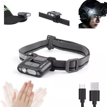 Светодиодный налобный фонарь NEXTORCH, 320 люмен, маленький перезаряжаемый белый свет, красный свет, 4 уровня затемнения, функция датчика, аксессуары, высокая яркость, SOS