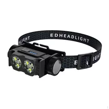 Светодиодный налобный фонарь, перезаряжаемый, наружный налобный фонарь, регулируемый фонарик, налобный фонарь для синий