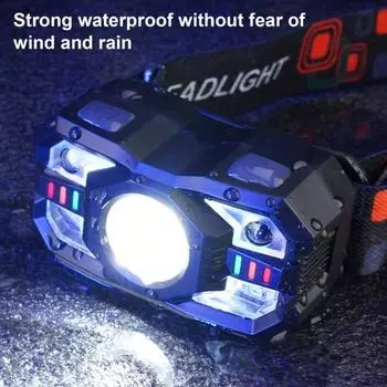 Светодиодный налобный фонарь с красным светом, супер яркий, высокий люмен, 5 режимов освещения, движение