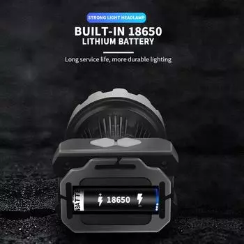 Светодиодный налобный фонарь с USB-зарядкой, зум-фонарь со встроенным аккумулятором 16850, перезаряжаемый через USB, для кемпинга, рыбалки и отдыха на природе XHP50