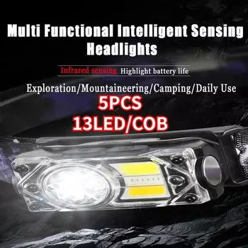 Светодиодный налобный фонарь, сильный свет, налобный фонарик, уличный перезаряжаемый фонарь для ночной рыбалки, водонепроницаемая фара-фонарь YY19F-2LED 1PC