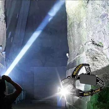 Светодиодный налобный фонарь Супер яркий 4 режима освещения С датчиком движения Масштабируемый водонепроницаемый дальний свет Аварийный фонарик