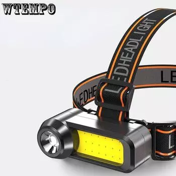 Светодиодный налобный фонарь, все в одном, уличный, домашний, USB, перезаряжаемый, головной убор, фонарик Cob, мощный, светящийся налобный фонарь