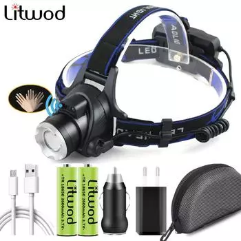 Светодиодный налобный фонарь XHP100, 9-ядерный фонарик с масштабируемой головкой, USB-перезаряжаемый фонарь для фар, водонепроницаемый для велосипеда Pacakge A