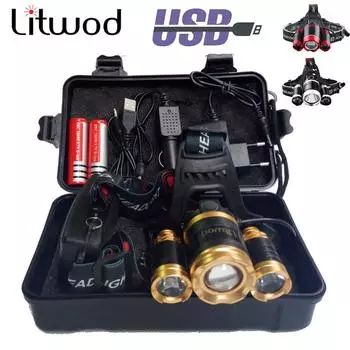 Светодиодный налобный фонарь XM-T6 Светодиодный налобный фонарь Фонарик для рыбалки и кемпинга Налобный фонарь Не масштабируемый налобный фонарь Светодиодные лампы Package A