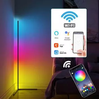 Светодиодный напольный светильник, работающий с Siri Alexa Google Home, RGB-светильник для рабочего стола, торшеры для кабинета, прикроватный декор для спальни Baseus H100cm