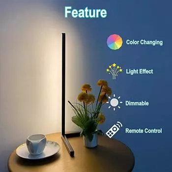 Светодиодный напольный светильник, работающий с Siri Alexa Google Home, RGB-светильник для рабочего стола, торшеры для кабинета, прикроватный декор для спальни Baseus H100cm