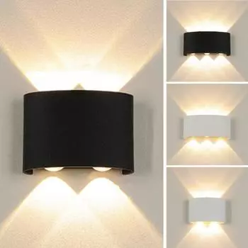 Светодиодный настенный ночник Супер яркий, высокий люмен, водонепроницаемый, устойчивый к ржавчине, надежный настенный светильник для внутреннего освещения, энергоэффективный настенный светильник для внутреннего освещения M чёрный