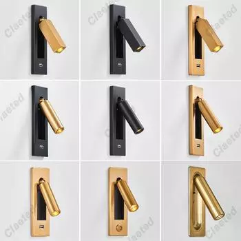 Светодиодный настенный светильник 110 В 220 В светодиодный 3 Вт прожектор бра настенный светильник для спальни гостиной столовой ночные светильники 3W Warm Light