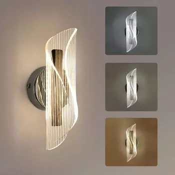 Светодиодный настенный светильник, 3 цвета, меняющийся настенный светильник, интерьерный акриловый настенный светильник, украшение дома, светодиодное освещение внутренней лестницы, коридора, настенный светильник, настенный светильник