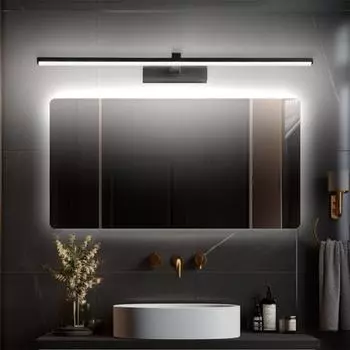 Светодиодный настенный светильник 40/60/80/100 см, зеркало, декоративное освещение, современная длинная полоса света для ванной комнаты, туалета, кухни, внутреннего светильника Luster Neutral Light