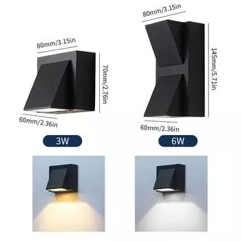 Светодиодный настенный светильник 85-265 В 3 Вт 6 Вт холодный белый теплый белый высокая яркость энергосберегающий для помещений и улицы современный для дома и сада Cold White