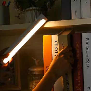 Светодиодный настенный светильник для чтения и обучения с магнитной присоской и USB-зарядкой, сенсорный ночник, регулируемый светильник для гардероба белый