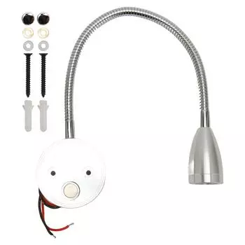 Светодиодный настенный светильник для чтения с сенсорным управлением, 3 цветовые температуры, регулируемая яркость, прикроватная лампа для чтения с серебряный