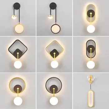 Светодиодный настенный светильник для помещений AC85-265V 5 типов, черный, золотой корпус, современная простота, настенные светильники для помещений с высокой яркостью светодиодного освещения Warm White 3000K