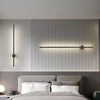 Светодиодный настенный светильник для помещений, черный, вращающийся на 360°, AC85-260V, настенный светильник для гостиной, спальни, прикроватный светильник, настенное бра, домашнее освещение чёрный