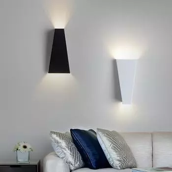 Светодиодный настенный светильник для спальни, гостиной, настенный светильник, украшение, верхний и нижний свет, алюминиевое бра, современные настенные светильники AU18 6w&Warm White (2700-3500K) белый