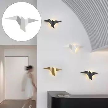 Светодиодный настенный светильник Flying Bird, бра, светильники для внутреннего освещения, современное настенное крепление One Size чёрный