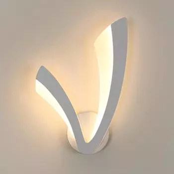 Светодиодный настенный светильник Goeco V-образной формы, акрил, белый, 35x25x4 см, теплый свет 3000 К, 220 В, для гостиной