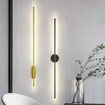 Светодиодный настенный светильник Mordern Long Strip Light 60/80/100 см для гостиной, телевизора, стены, спальни, прикроватной тумбочки, прихожей, светильника для окружающего освещения Warm White