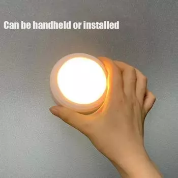 Светодиодный настенный светильник с беспроводным пультом дистанционного управления, ночник, прикроватная лампа с таймером, круглая лампа для шкафа, регулируемая яркость, освещение коридора