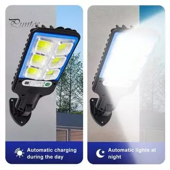 Светодиодный настенный светильник с датчиком движения, светильник на солнечной энергии, пульт дистанционного управления, супер яркий IP65, водонепроницаемый, простая установка, уличный настенный светильник безопасности E