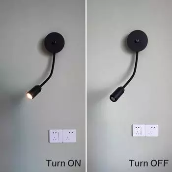 Светодиодный настенный светильник с гусиной шеей и регулируемой яркостью 5 Вт/7 Вт/10 Вт, гибкий, регулируемый фокус, бра для чтения, прикроватные светильники для спальни, складные настенные светильники с выключателем 3W&Nature White 4000K&Dimmable белый